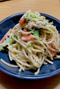 ツナとゆで野菜の簡単サラスパ