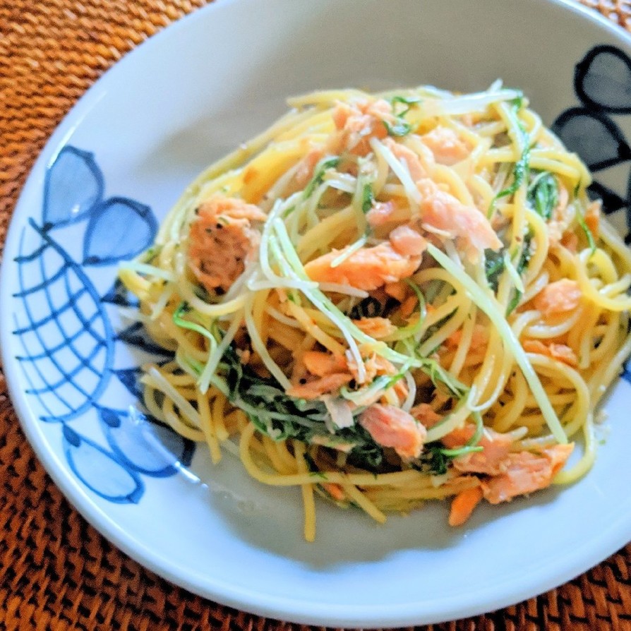 水菜とツナのスパゲッティの画像