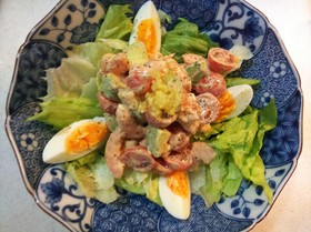 小エビとアボカドのサラダ生姜添え