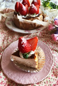 簡単バスク風チーズケーキ♡苺バスチー