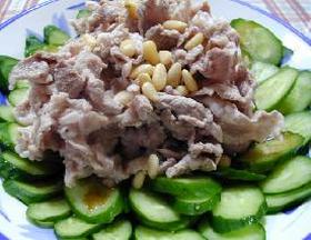 中国黒酢でさっぱり、たっぷりキュウリの豚しゃぶ__Boiled and Cool Pork&Japanese Cucumber with Chinese Vinegar Sauce