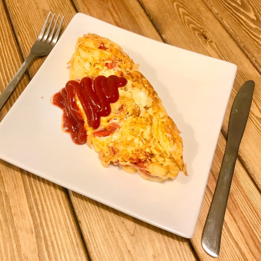アメリカン朝食★トマトのチーズオムレツの画像