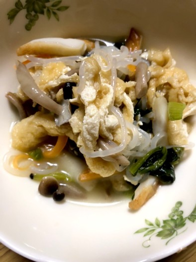 小松菜とお揚げの煮物の写真
