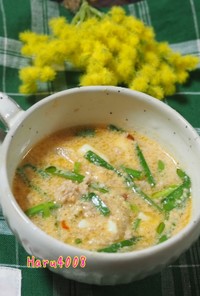 簡単豆乳味噌ピリ辛スープ