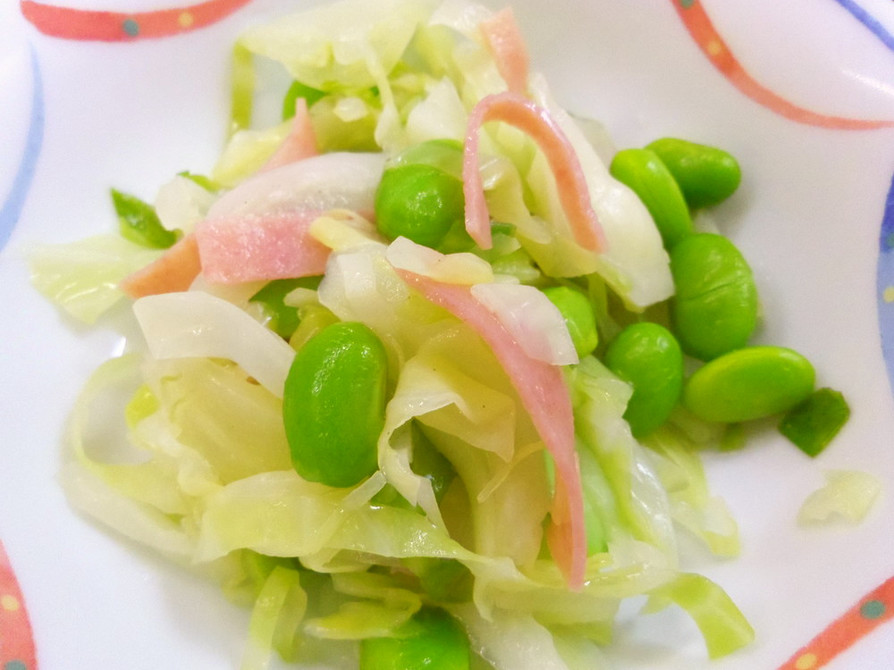 【病院】枝豆ときゃべつサラダ【給食】の画像