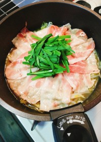 キャベツと豚バラ肉でスタミナ鍋