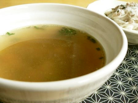 サバ水煮缶の汁で…スープの画像