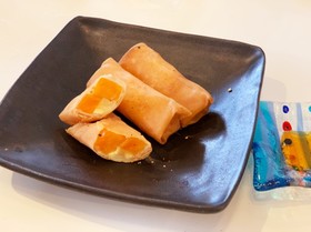 柿と生ハムとチーズの春巻き