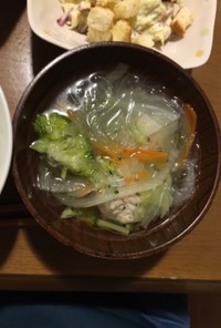 コンソメ鶏団子スープ