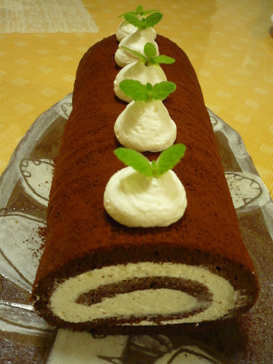 ココアロールケーキの写真