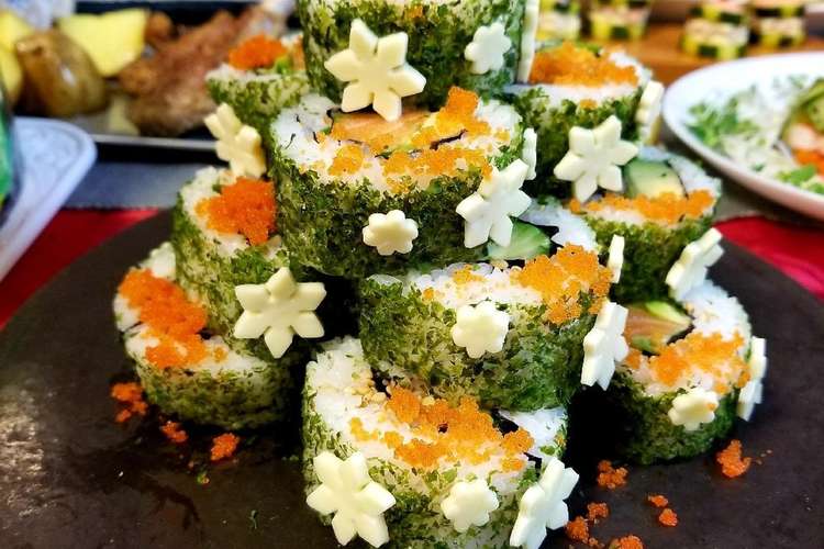 カリフォルニアロール クリスマスツリー レシピ 作り方 By Es I クックパッド