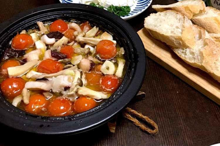 タコとトマトとキノコのアヒージョ レシピ 作り方 By ひろまる キッチン クックパッド 簡単おいしいみんなのレシピが360万品