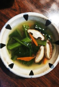 小松菜と椎茸の麹味噌汁