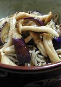 とろり、なすとしめじの冷やしそば__Cool Soba(buckwheat nudeles) with Sauted Shimeji mushroom&Eggplant