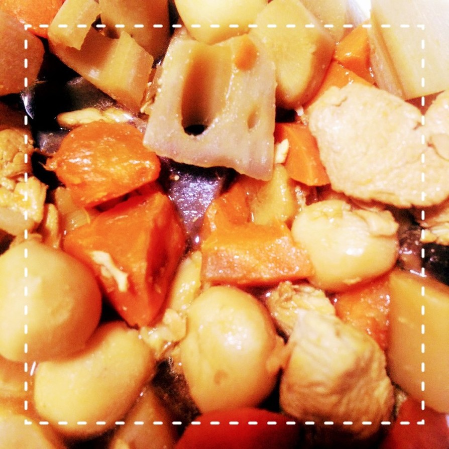 野菜パウチと大さじで簡単！筑前煮の画像