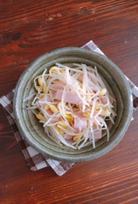 余った豆もやしとハムで…ナムル！