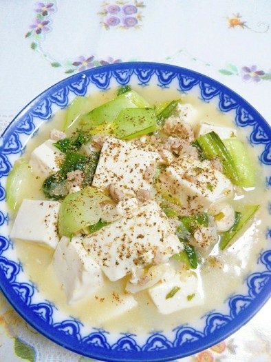 麻婆豆腐に粗挽き胡椒の写真