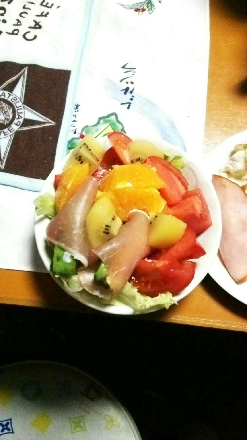 夫♡作(^^♪朝食サラダの画像