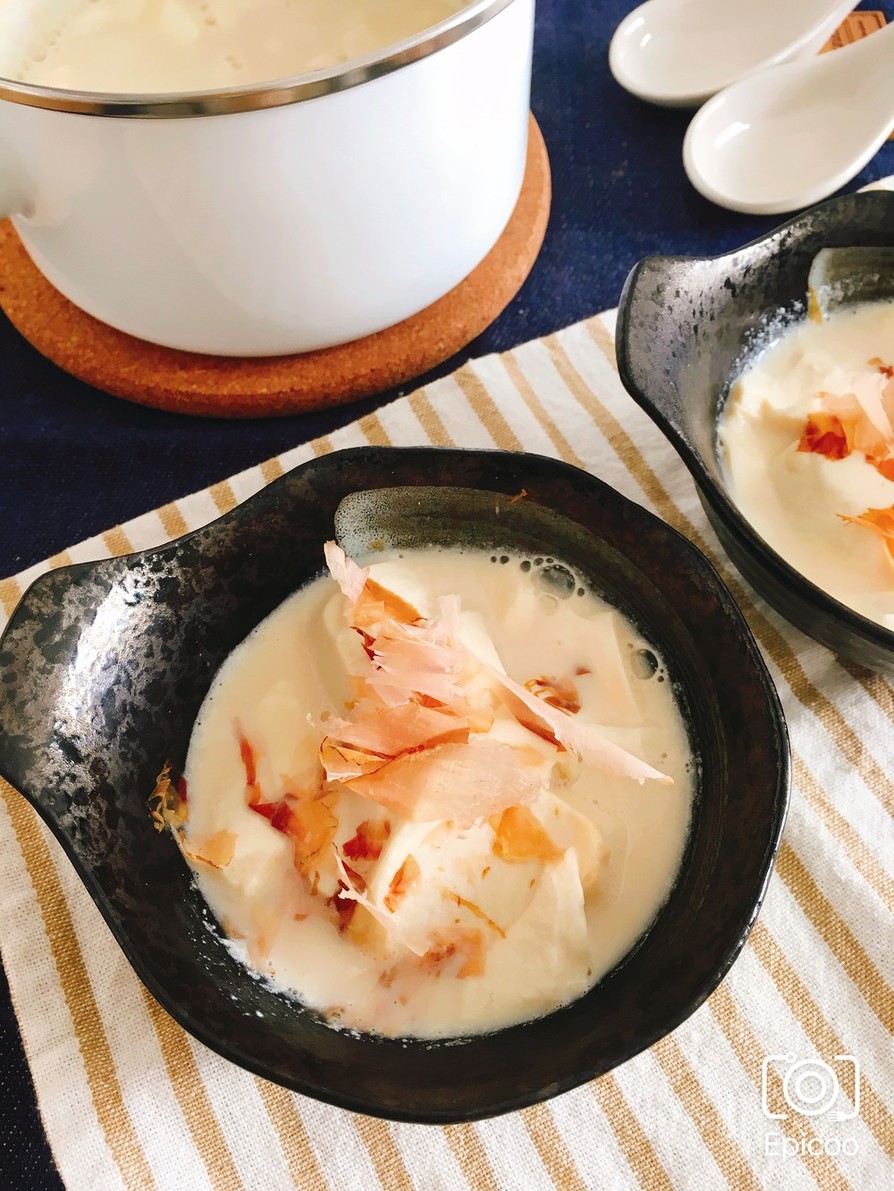 包丁いらずで簡単！食べる豆乳スープの画像