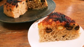 炊飯器で楽々●HMで黒豆と薩摩芋のケーキ