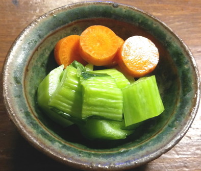 小松菜の茎の糠漬けの写真