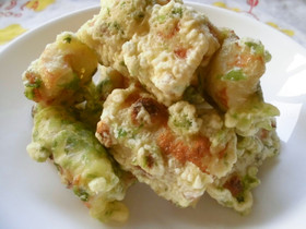 天ぷら粉を使って、ちくわの磯辺揚げ♫