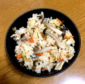 高菜と明太子の炊き込みご飯