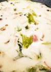 白菜ベーコンしめじの中華風ミルクスープ