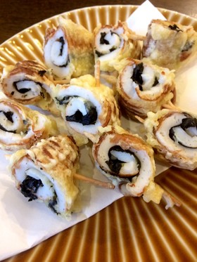 ちくわのくるくる海苔巻き天ぷら♪