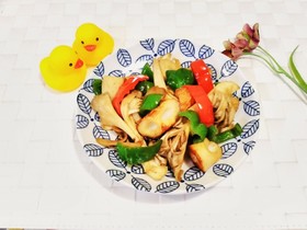 竹輪と余り野菜のオイスター醤油炒め♪