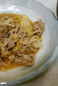 ❄豚肉のポン酢炒め&えのきと柚子の味噌汁