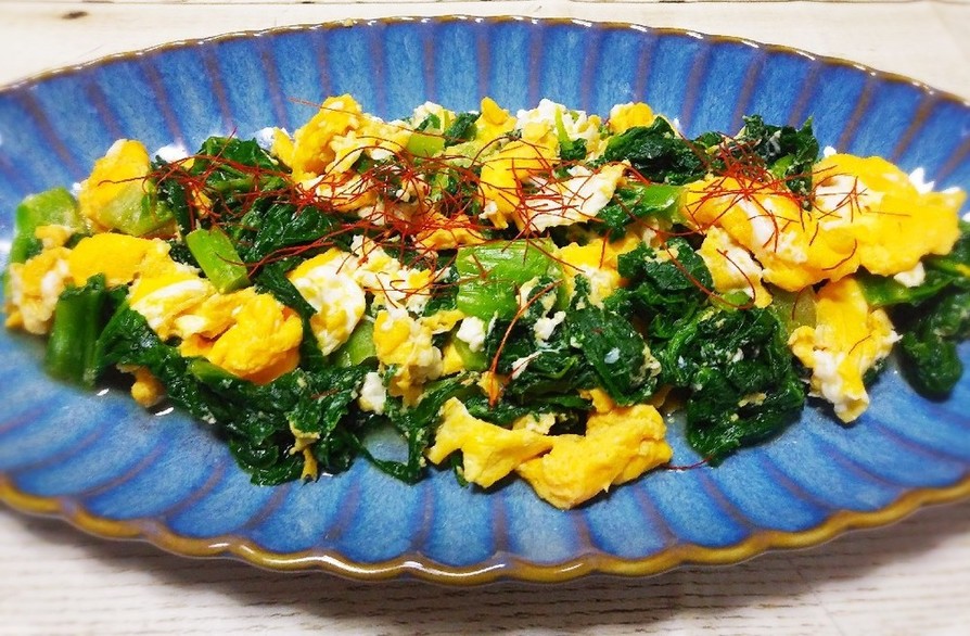 かつお菜と卵の中華炒めの画像