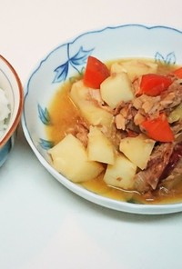 ツナと根菜のごった煮ぶっかけご飯