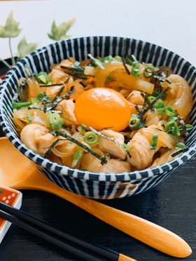 我が家の節約ごはん★親子丼風どんぶり