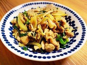 豚肉とえのきニラ炒め