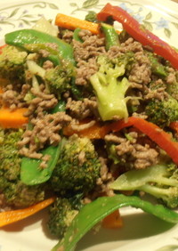 タイ風　牛ミンチと野菜のバジルソテー