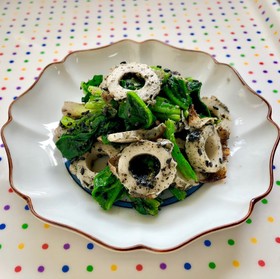 ほうれん草と竹輪の胡麻味噌和え◆副菜