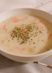 大豆とツナの豆乳スープ