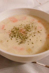 大豆とツナの豆乳スープ