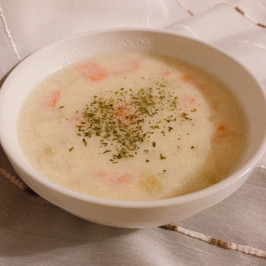大豆とツナの豆乳スープの画像