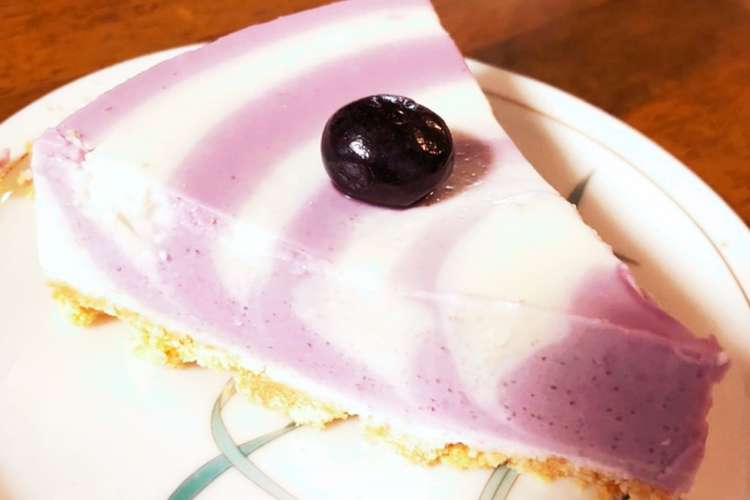 縞々模様のブルーベリーレアチーズケーキ レシピ 作り方 By あさぎ クックパッド 簡単おいしいみんなのレシピが367万品