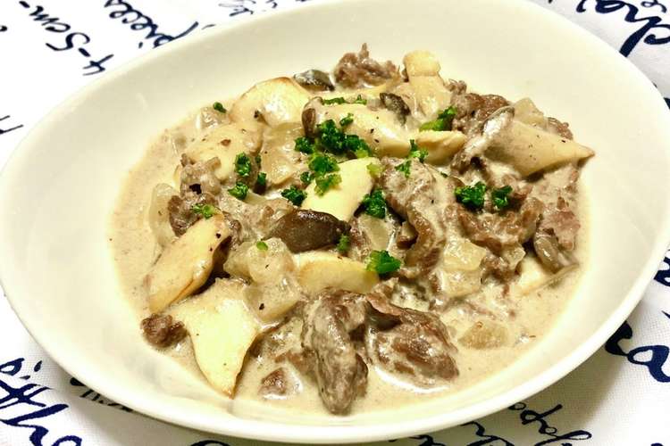 牛肉とエリンギのクリーム煮 牛乳で レシピ 作り方 By お料理ニャロメ クックパッド 簡単おいしいみんなのレシピが358万品
