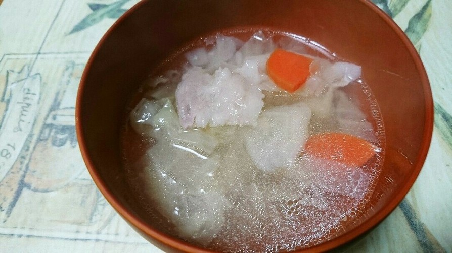 豚バラ肉とキャベツの柚子塩スープの画像