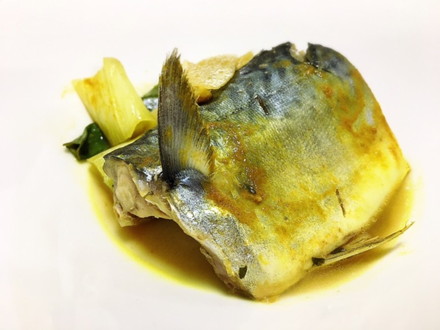 鯖と長葱のカレー煮の画像