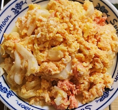 白菜と明太子の卵炒めの写真