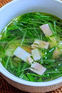 水菜とベーコンのスープ