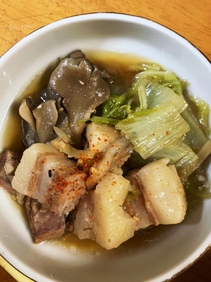 豚バラと白菜の味噌煮の画像