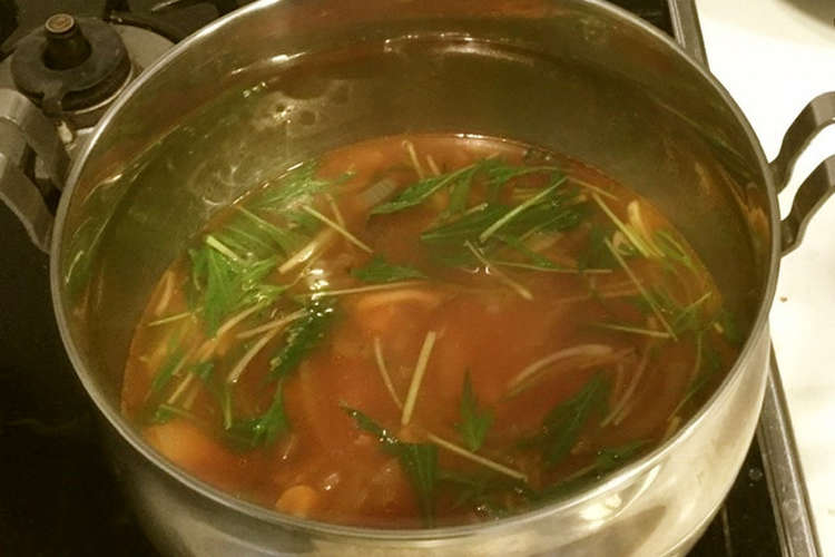甘海老の頭の出汁でトマトスープ レシピ 作り方 By ゴハンの時間 クックパッド