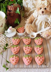 簡単♪いちごミルククッキー♡バレンタイン