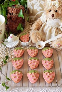 簡単♪いちごミルククッキー♡バレンタイン